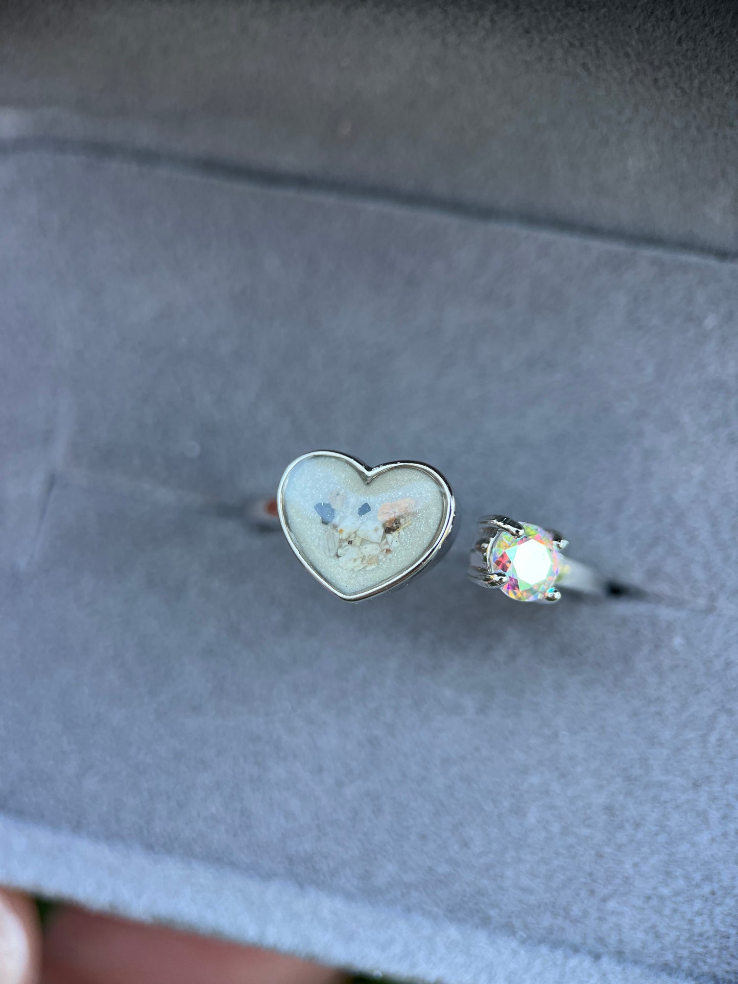 Heart & Birthstone Memorial Ring