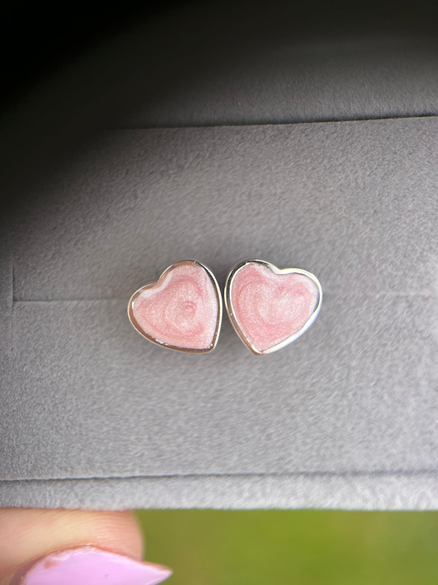 Heart-Shaped Memorial Stud Earrings