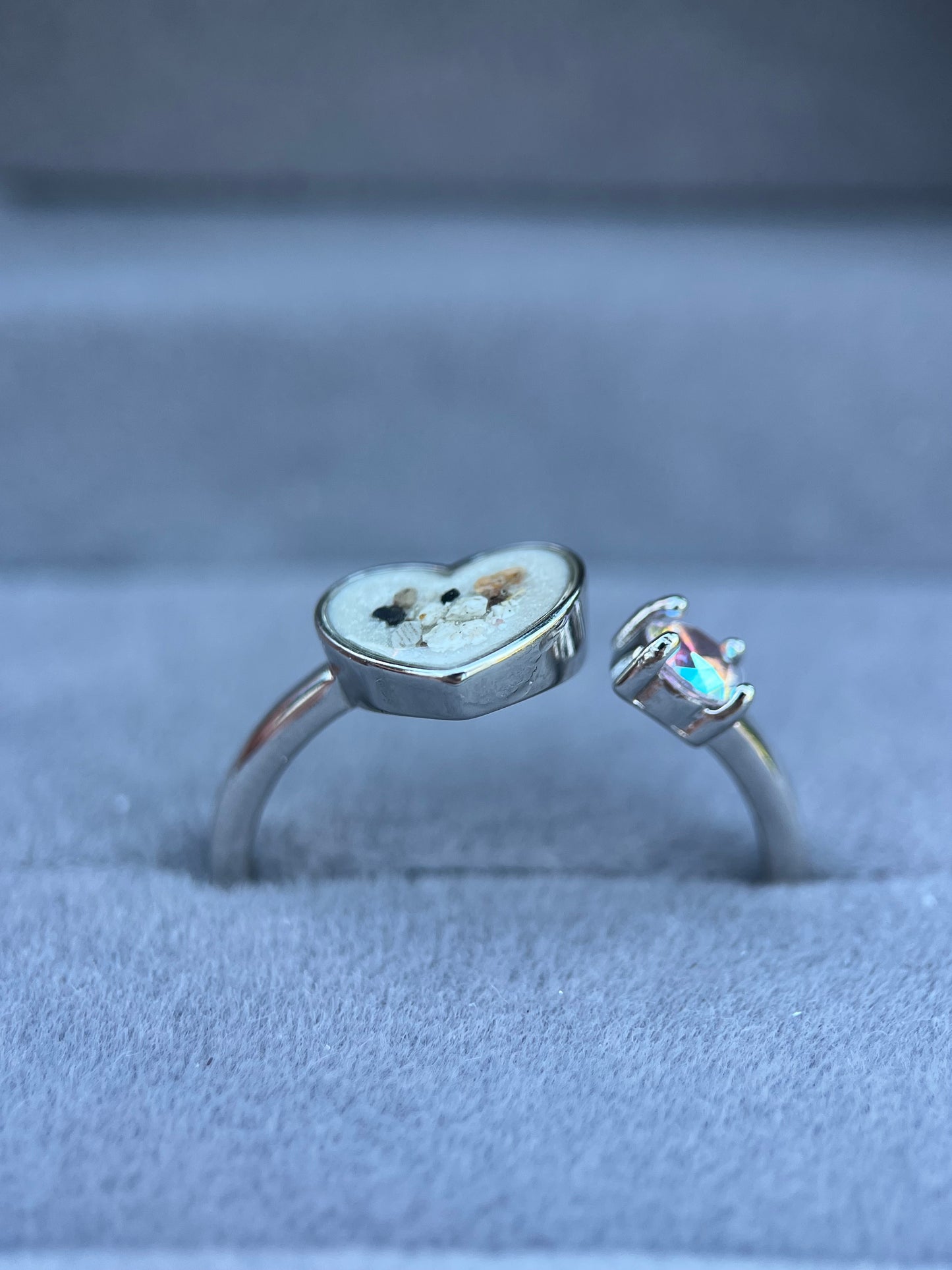 Heart & Birthstone Memorial Ring