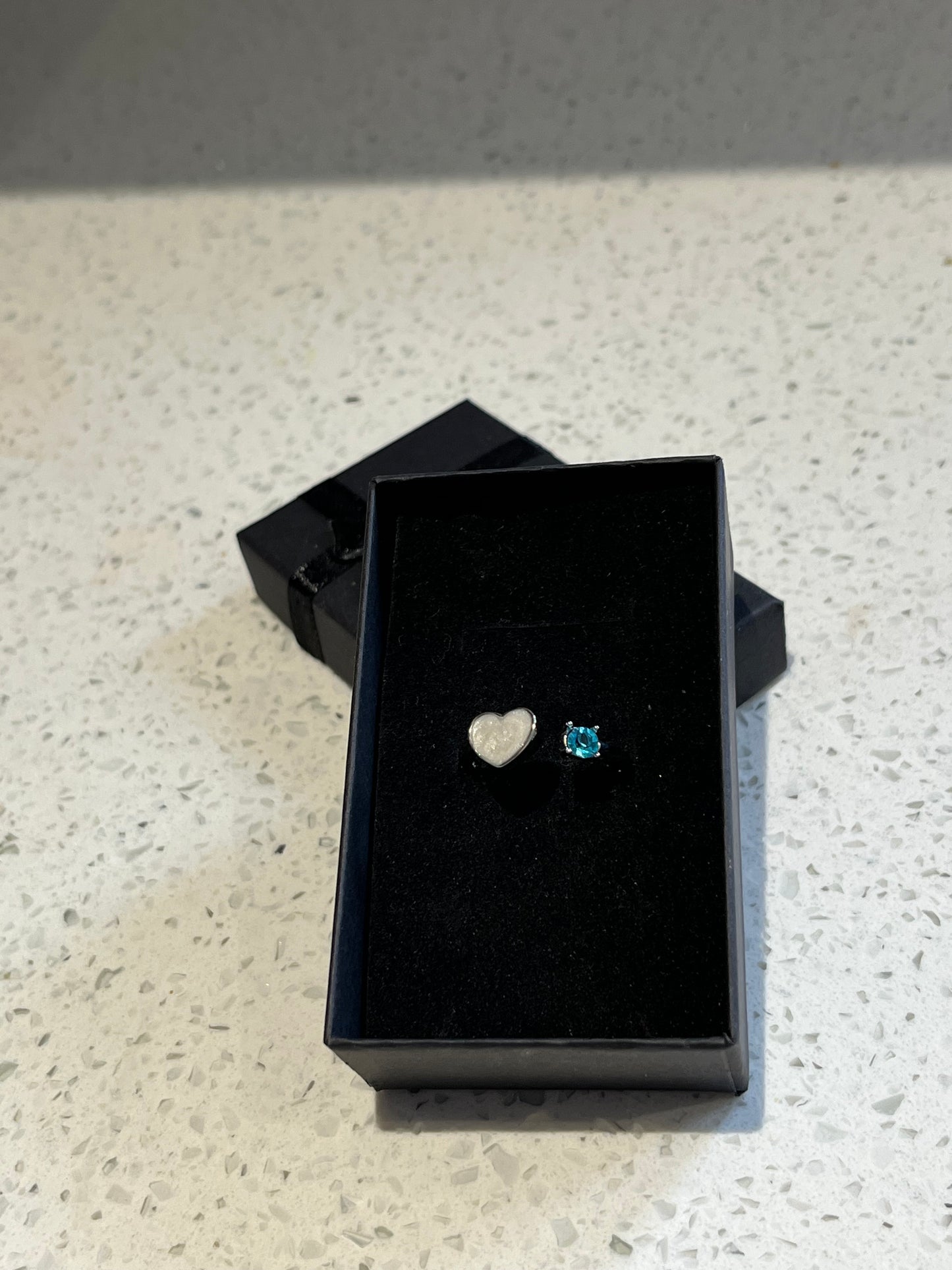 Heart & Birthstone Memorial Ring