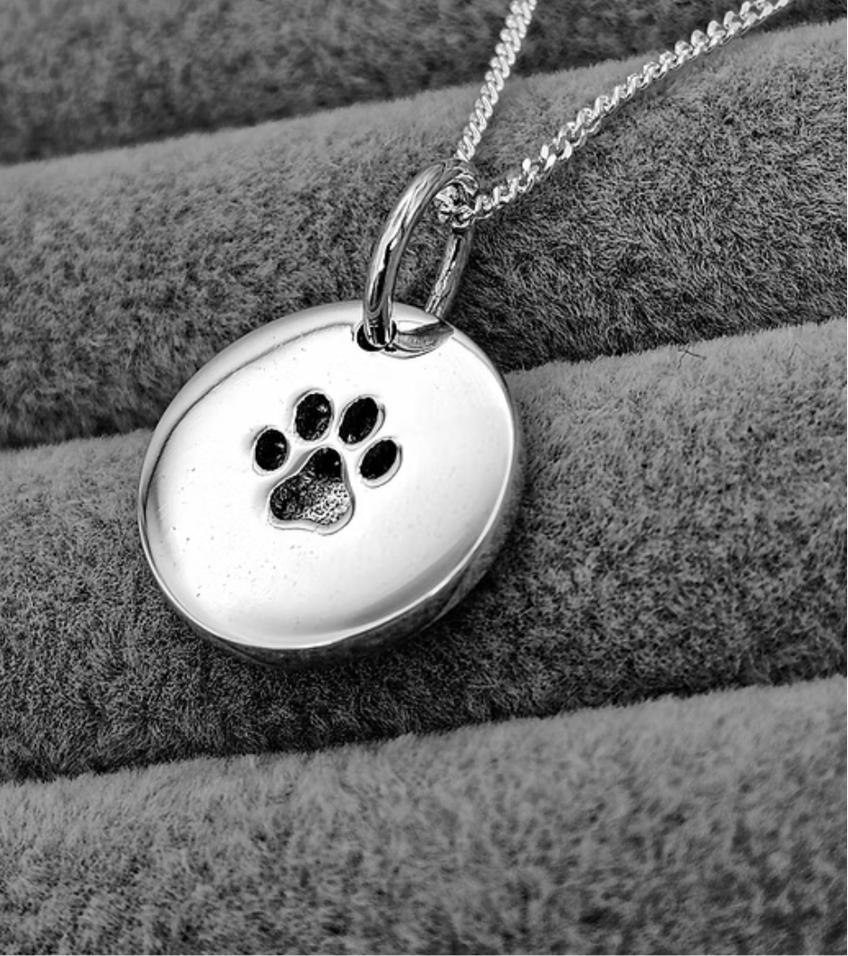 Disc Paw Print Necklace