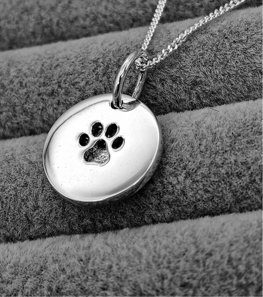 Disc Paw Print Necklace