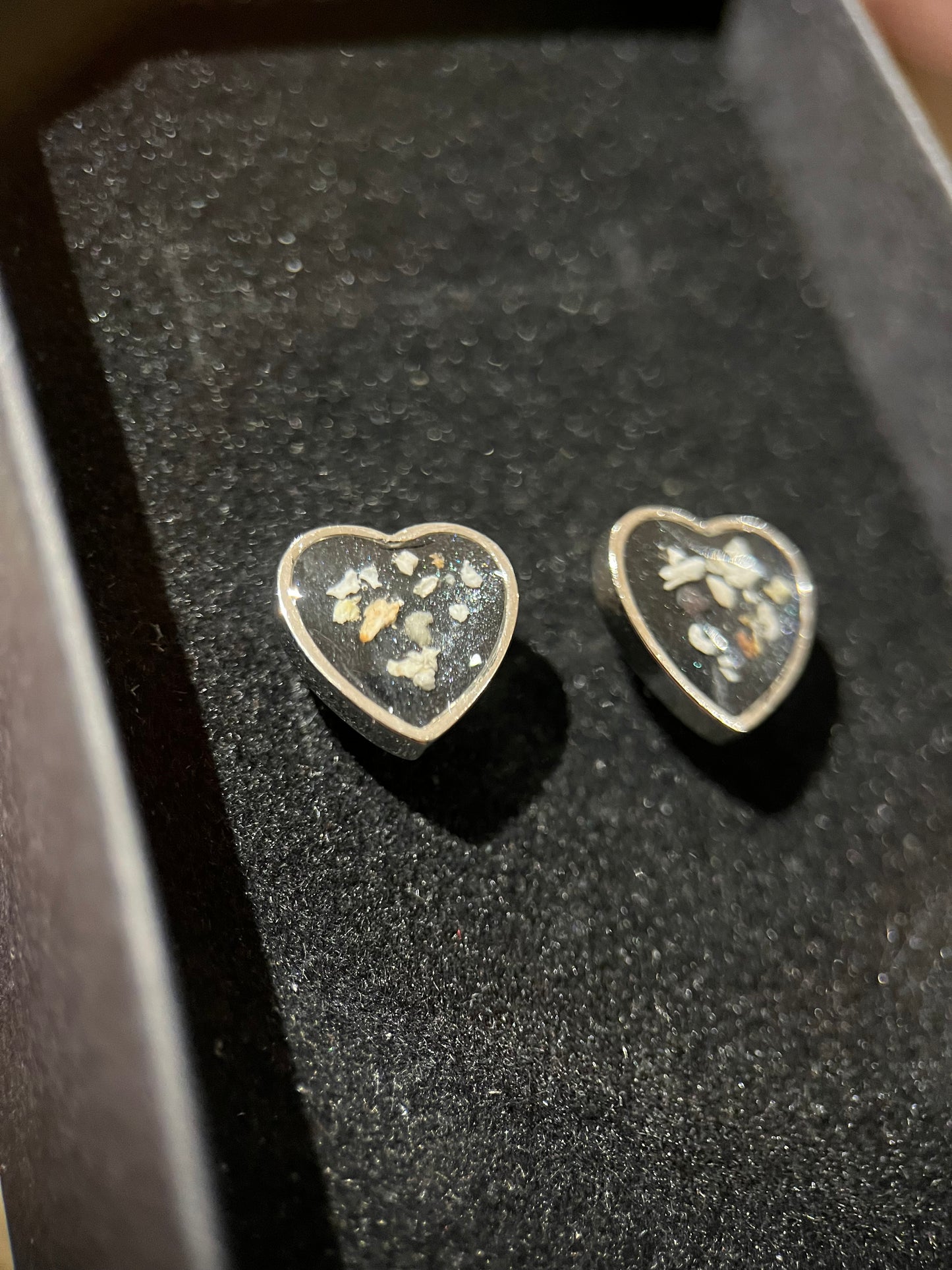 Heart-Shaped Memorial Stud Earrings