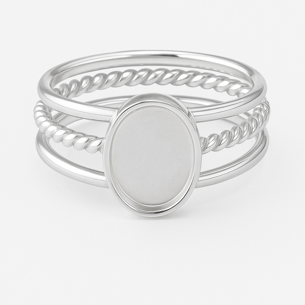 Triple Band Oval Keepsake Ring