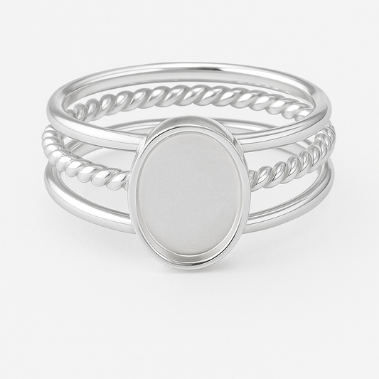Triple Band Oval Keepsake Ring