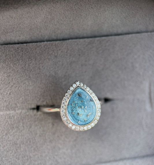 Teardrop Halo Ring