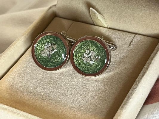Cremation Ashes Memorial Cufflinks, Inclusion Cufflinks, Ash Cufflinks, Cufflinks Keepsakes, Wedding Cufflinks