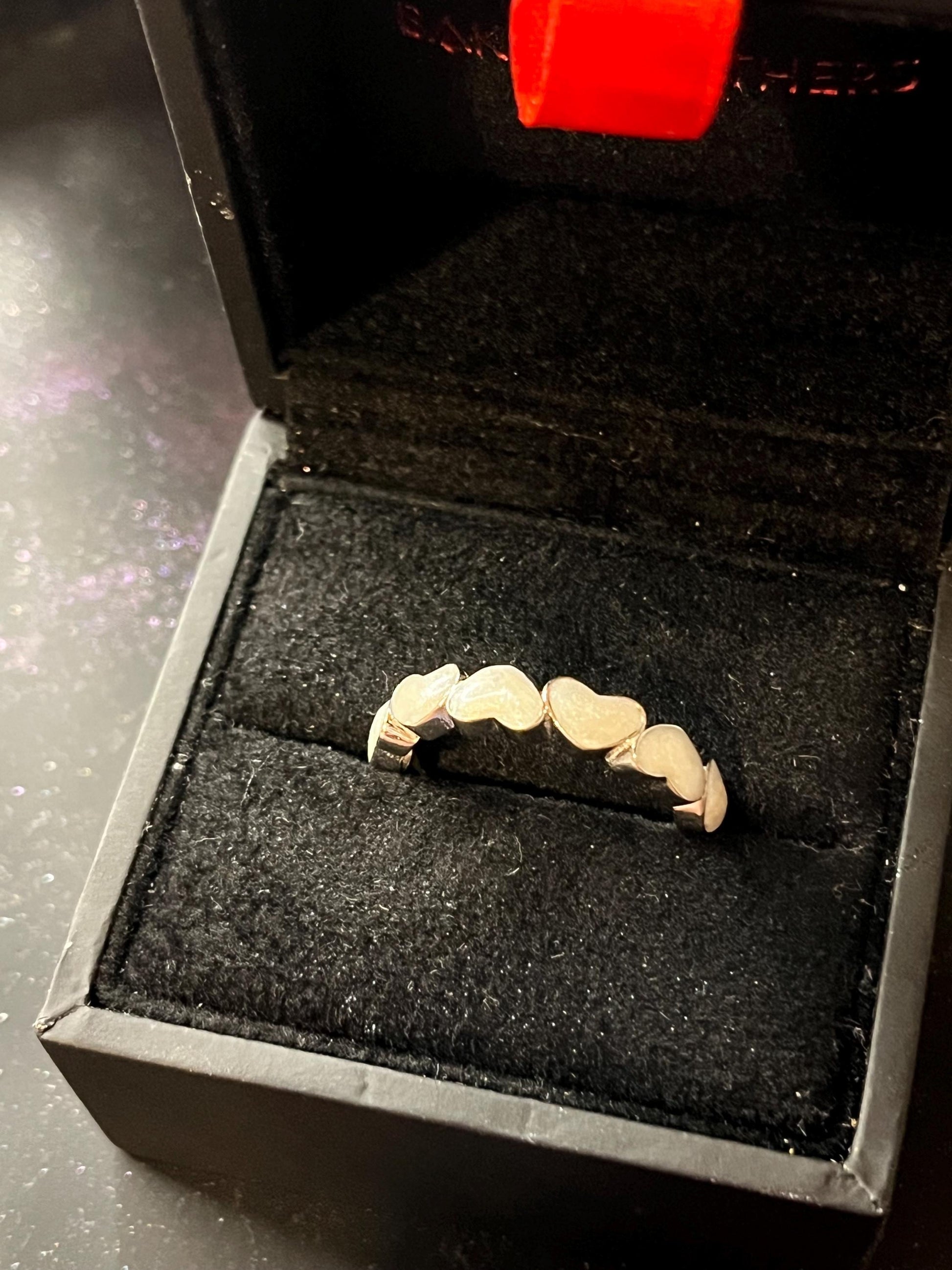 Breastmilk Heart Stacker Eternity Keepsake Ring, Memorial Ring, Cremation Ring, Inclusion Ring