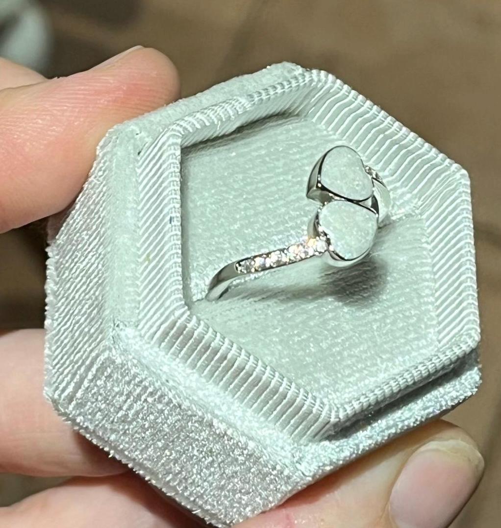Custom Memorial Double Heart Ashes Ring – Handmade Resin Ring with Cremation Ashes – Pet or Loved One Keepsake Jewellery