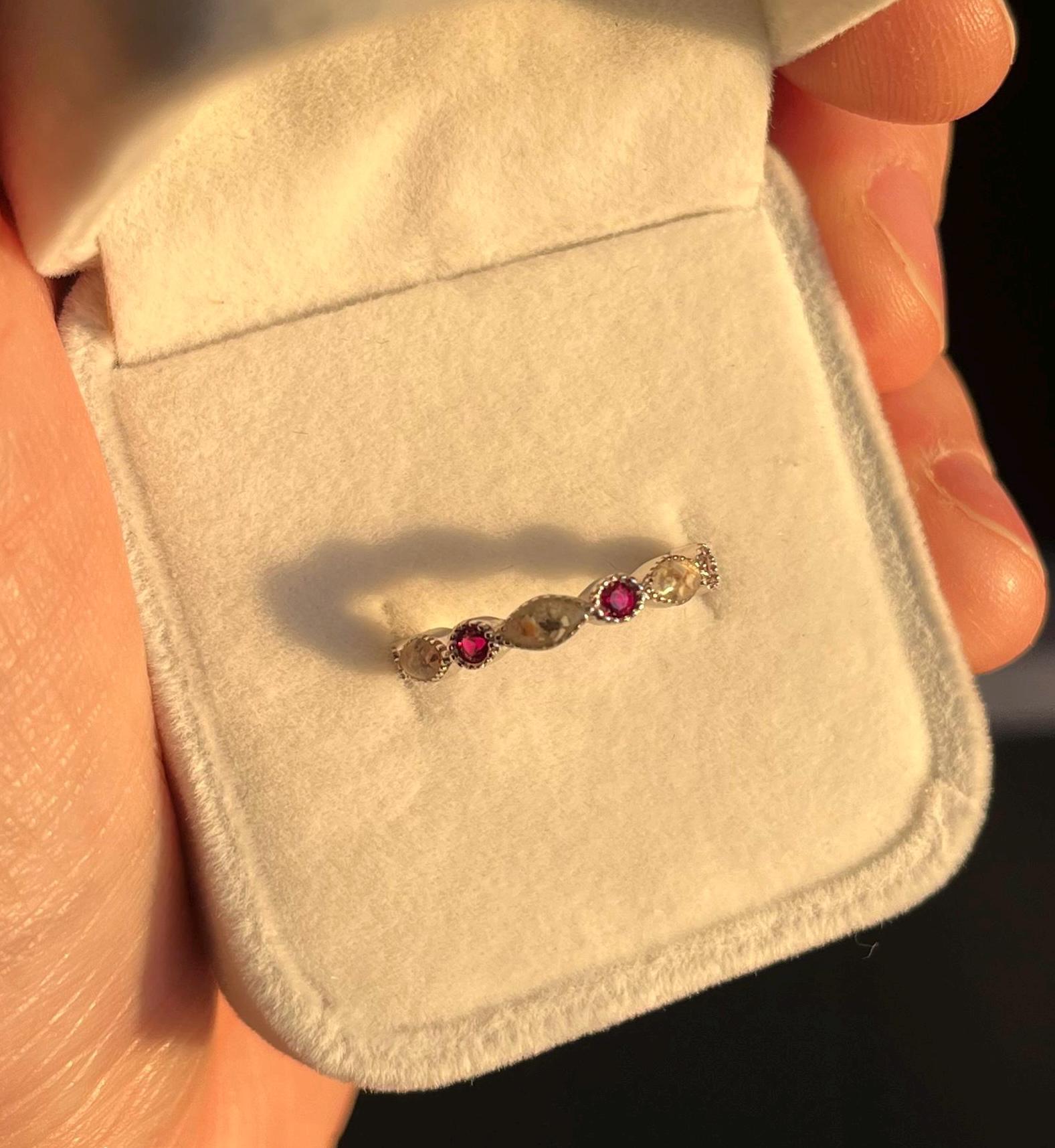Custom Birthstone Ring with Breastmilk or Ashes – Sterling Silver Keepsake Jewellery – Breastfeeding or Memorial Gift
