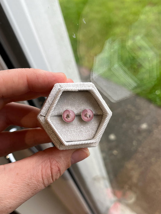 Cremation Ashes Memorial Earrings Keepake, Keepsake Earrings, Ash Earrings, Cremains Earrings, Stud Earrings, Resin Earrings