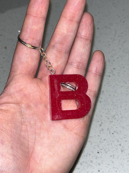 Resin Letter Keyring, Resin Numbers, Resin Names, Keepsakes, Ash Keyrings, Cremains Keyrings, Inclusion