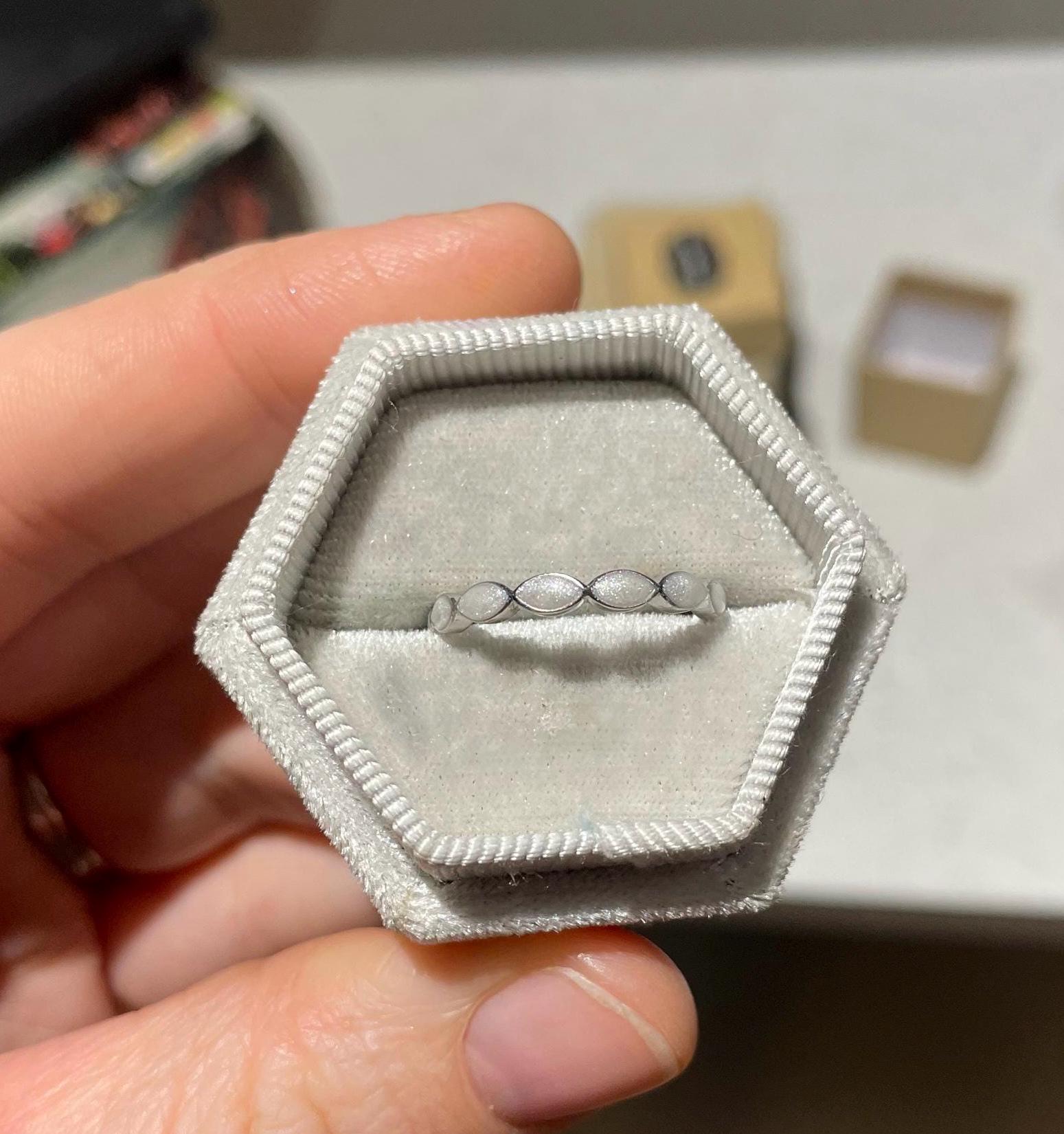 Breastmilk Stacker Eternity Keepsake Ring, Memorial Ring, Cremation Ring, Inclusion Ring, Ash Ring