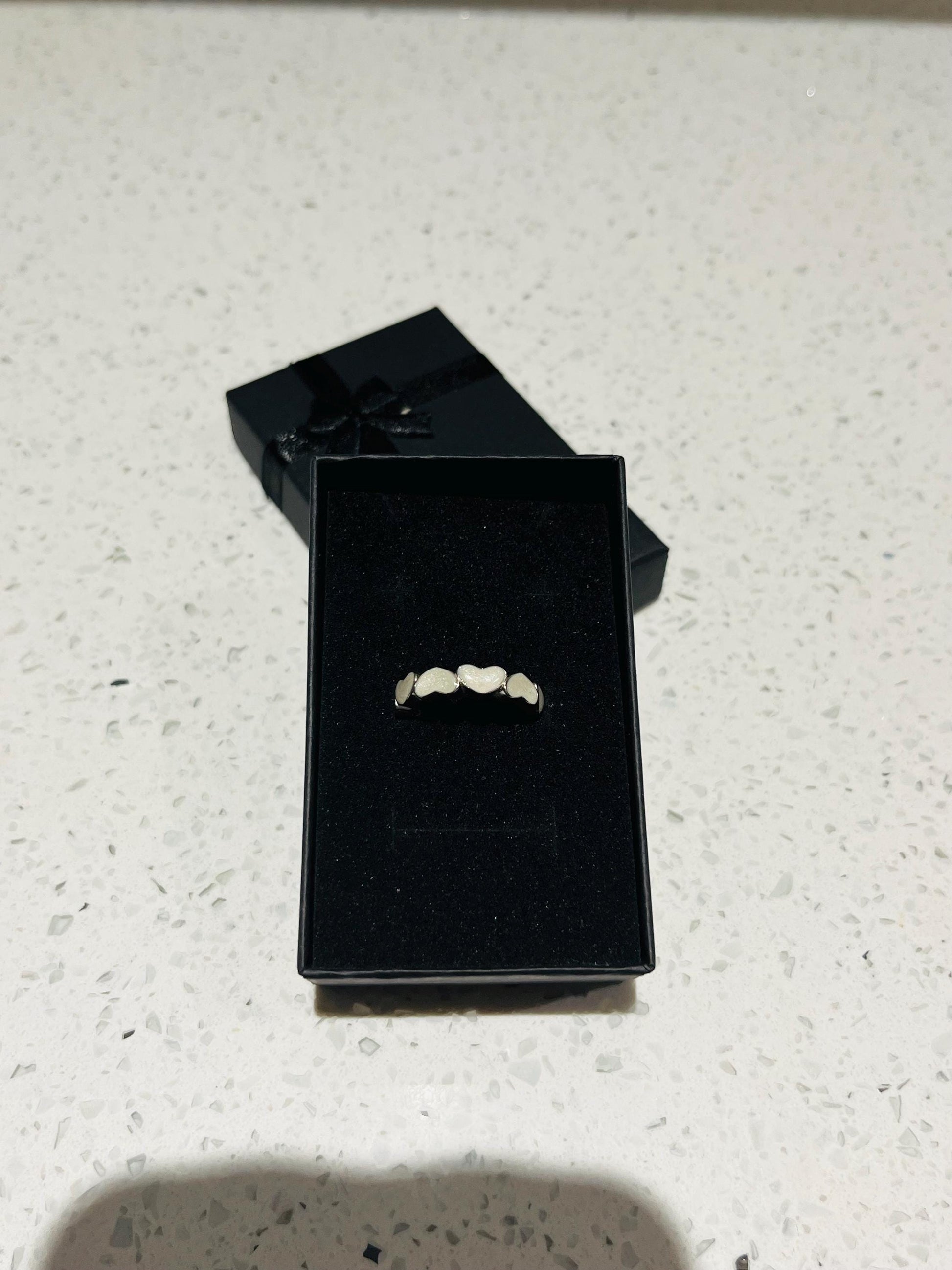 Breastmilk Heart Stacker Eternity Keepsake Ring, Memorial Ring, Cremation Ring, Inclusion Ring
