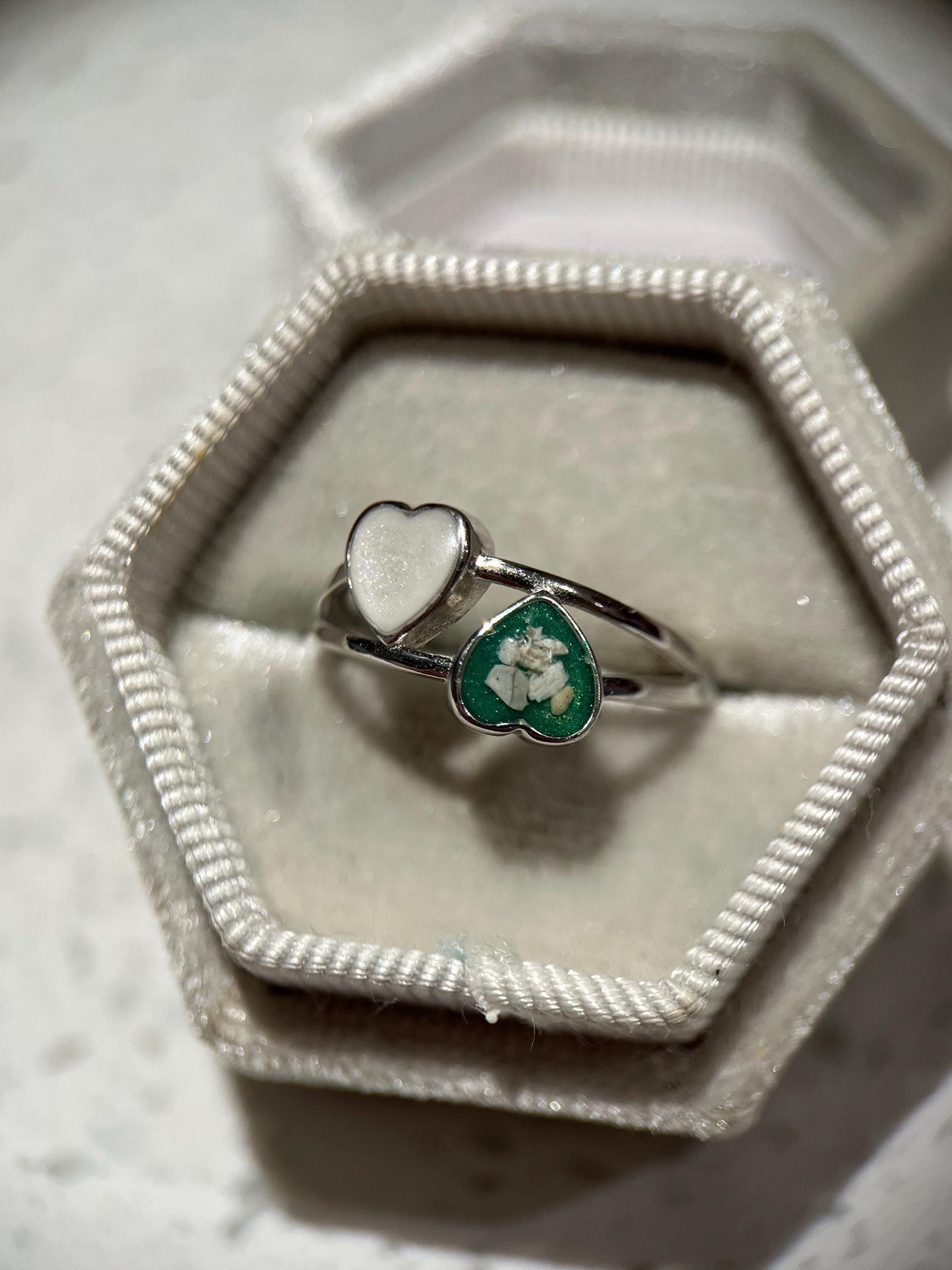 Heart Breastmilk Stacker Eternity Keepsake Ring, Memorial, Cremation Ring, Ashes Ring, multiple birthstone, gift for breastfeeding mum