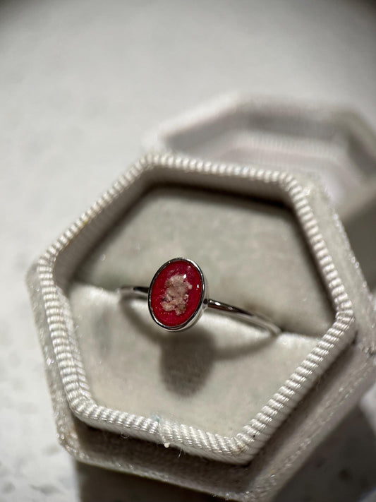 Heart Breastmilk Stacker Eternity Keepsake Ring, Memorial, Cremation Ring, Ashes Ring, multiple birthstone, gift for breastfeeding mum