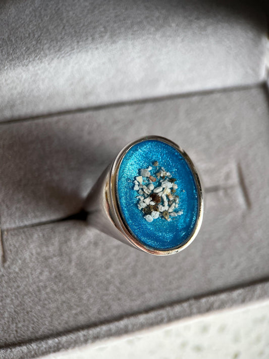 Men’s ashes/breastmilk ring Eternity Keepsake Ring, Memorial, fathers Day gift, ashes ring, birthstone, gift for man, memory ring