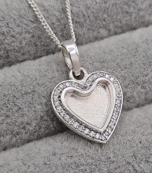 Sterling Silver Heart Ashes Necklace | Memorial Jewellery UK | Forever In Resin