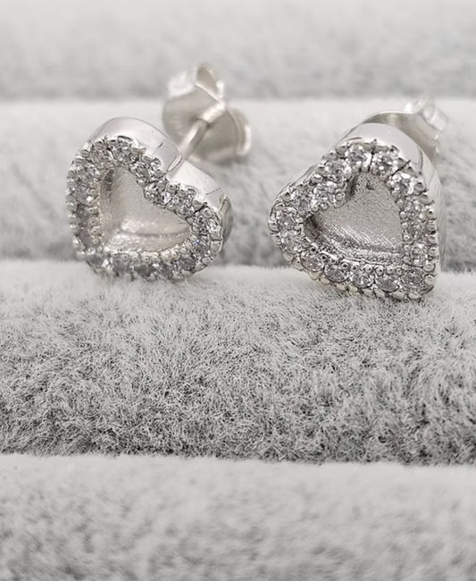 Heart Halo Stud Earrings