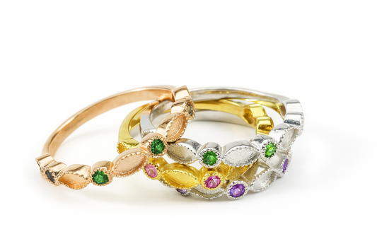 9k Gold Birthstone Stacker